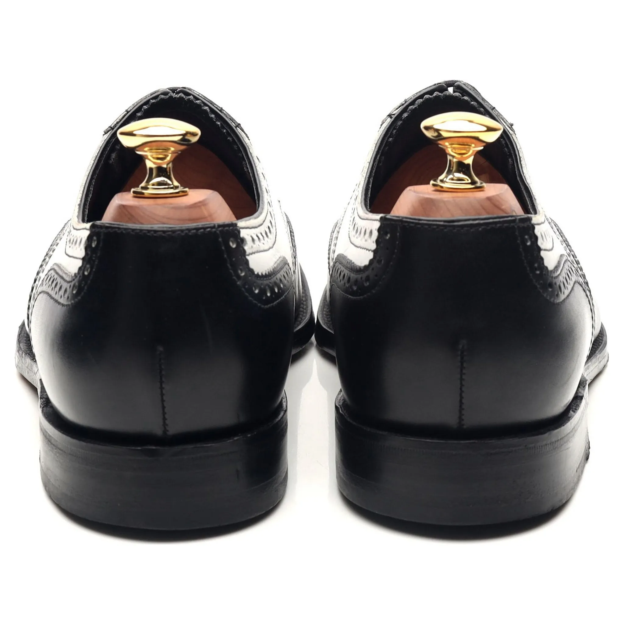 1880 'Sloane' Black White Leather Spectator Brogues UK 6.5 F