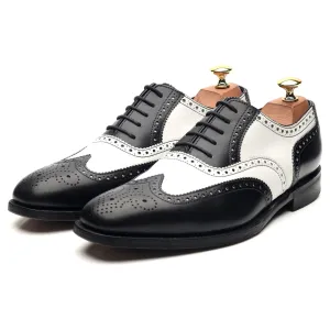 1880 'Sloane' Black White Leather Spectator Brogues UK 6.5 F