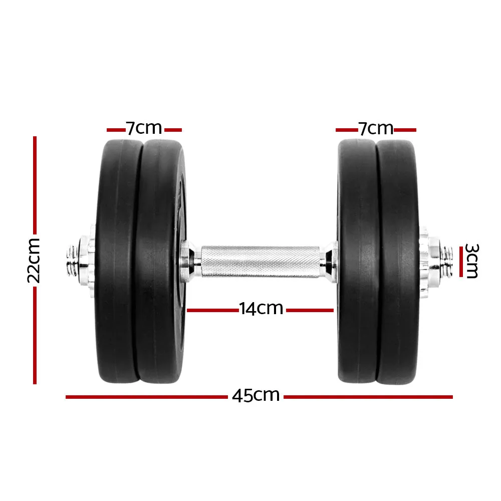 25kg Dumbbells Dumbbell Set Weight Plates Home Gym Fitness Exercise