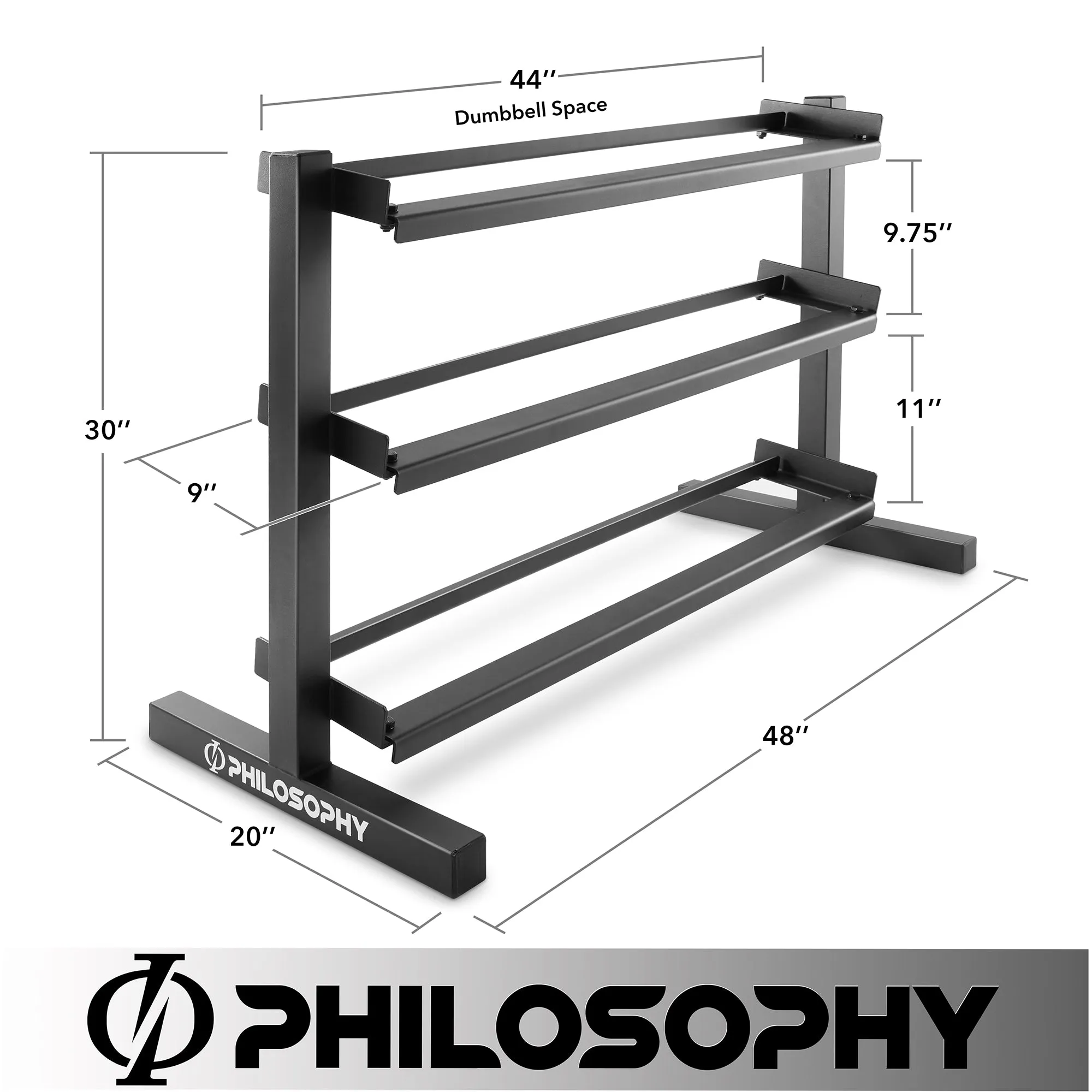 3-Tier Dumbbell Weight Rack, Heavy-Duty