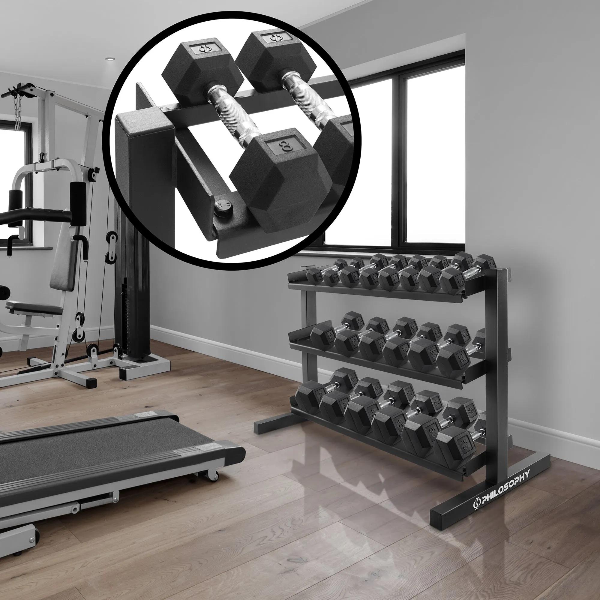 3-Tier Dumbbell Weight Rack, Heavy-Duty