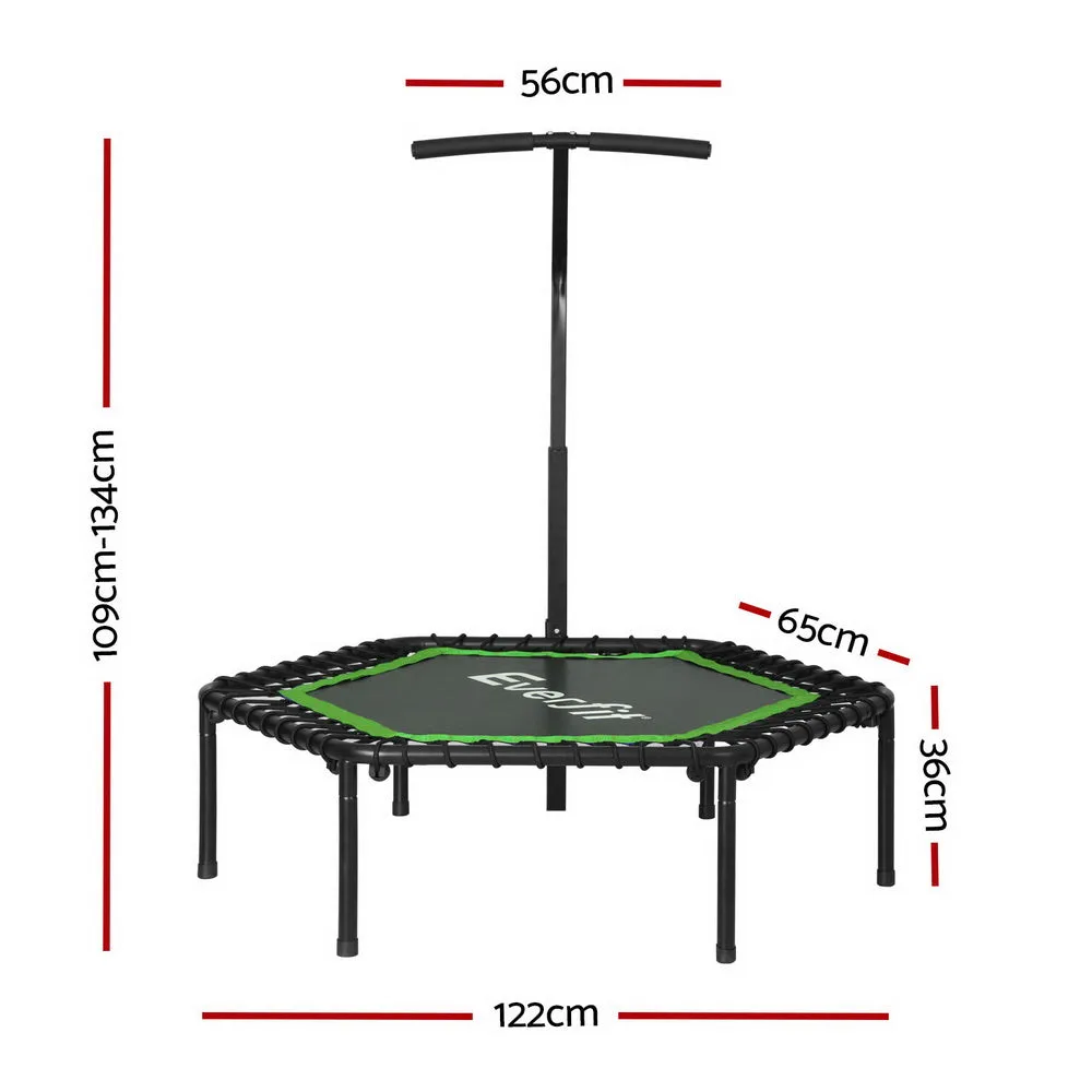 48" Hexagonal Kids Fitness Trampoline Adjustable Handrail - Everfit