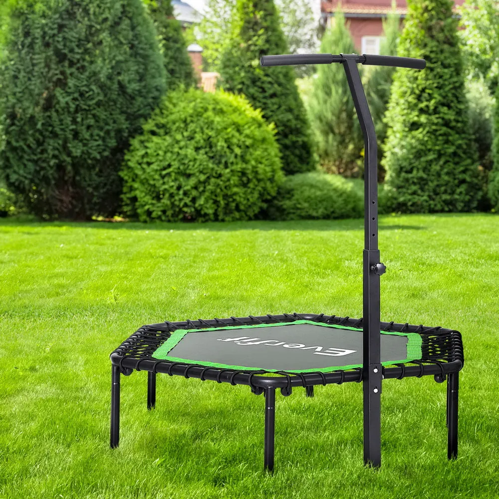 48" Hexagonal Kids Fitness Trampoline Adjustable Handrail - Everfit