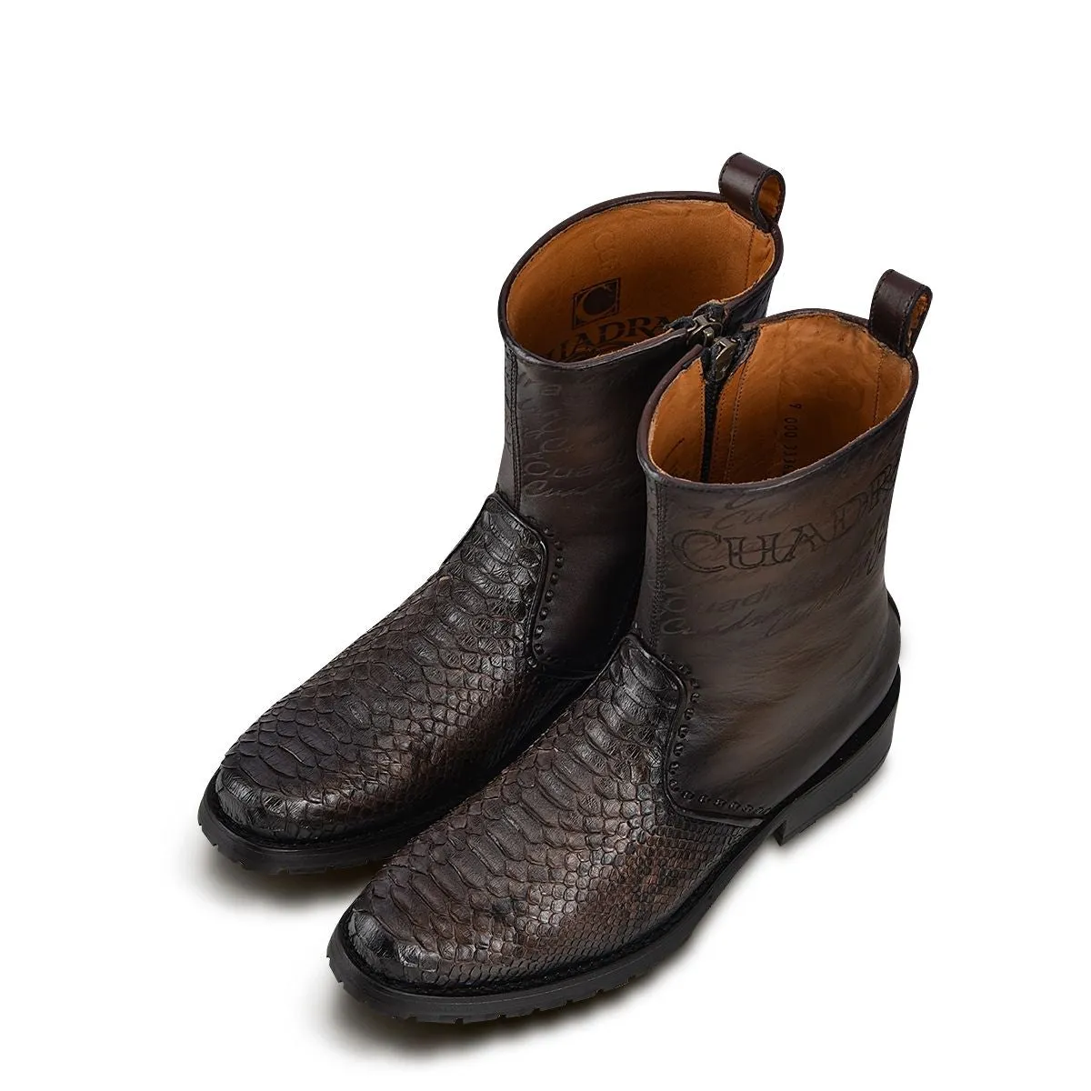 4D15PH - Cuadra brown fashion cowboy working python anke boots for men