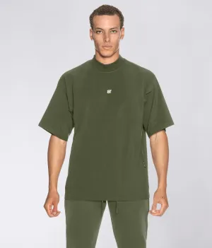 550 . Viscose Regular-Fit Over Size Shirt - Military Green