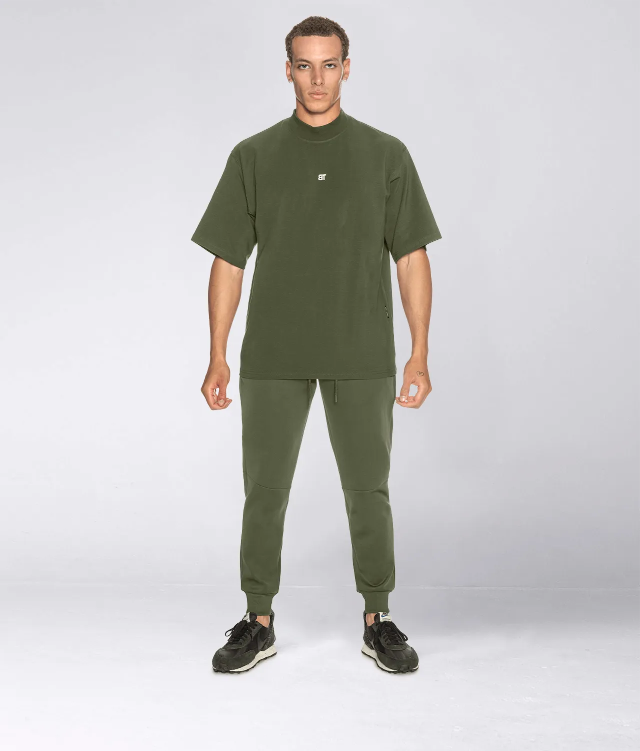 550 . Viscose Regular-Fit Over Size Shirt - Military Green