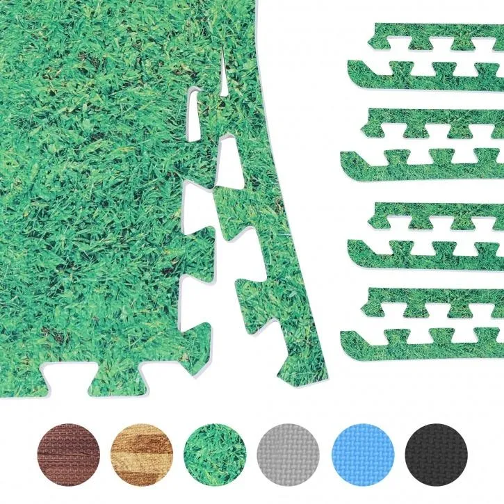 8x Edge Pieces for Floor Mats - Green