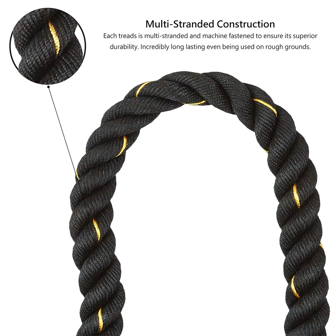 9/12/15M Heavy Battle Rope Home Gym Battling Strength Training Fitness Exercise Jump Bootcamp