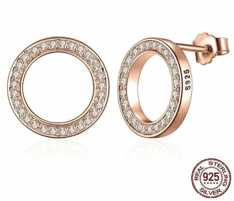 925 Sterling Circular Silver Stud Earrings