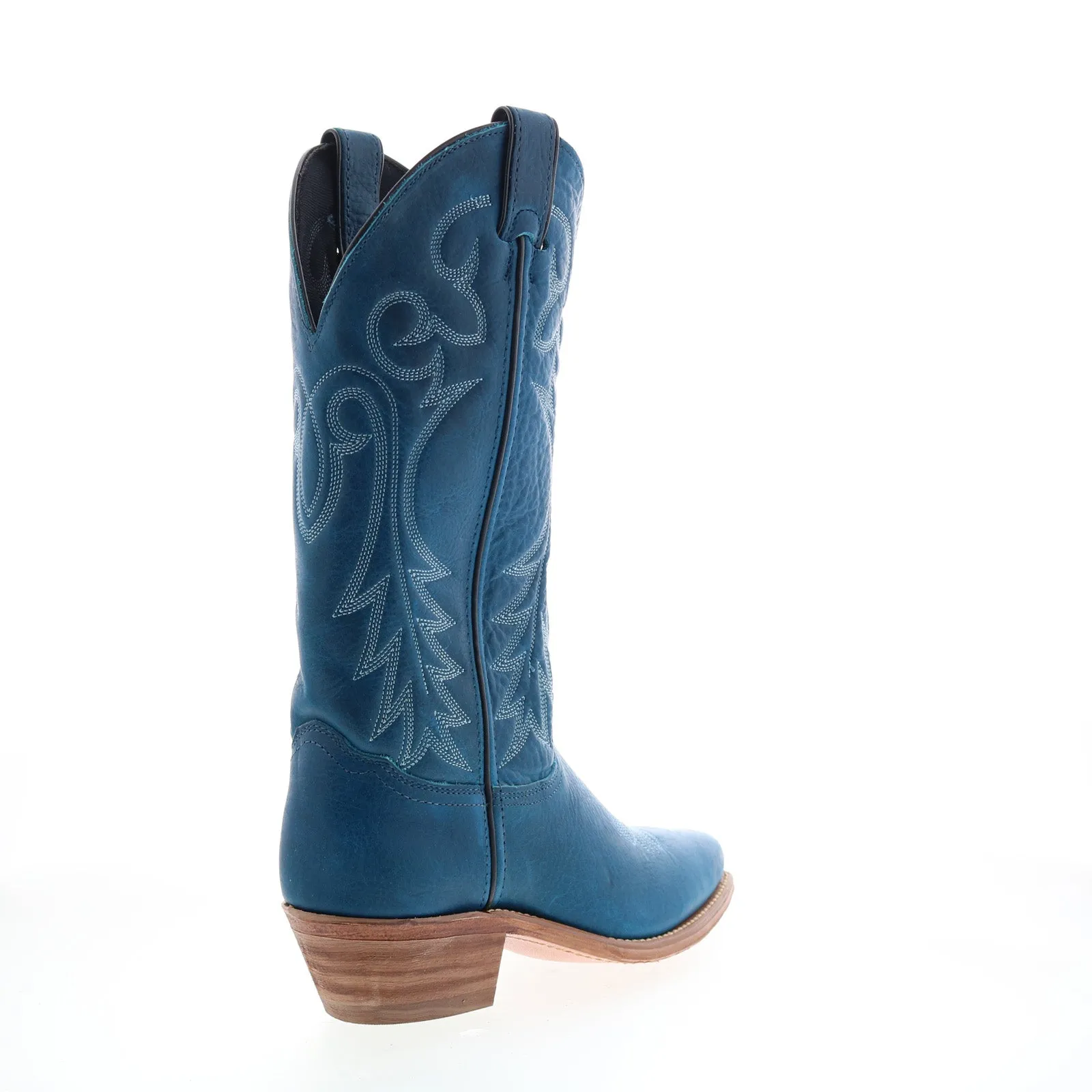 Abilene Boots 9270 Womens Blue Leather Slip On Cowboy Western Boots