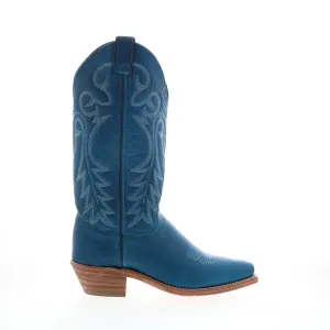 Abilene Boots 9270 Womens Blue Leather Slip On Cowboy Western Boots