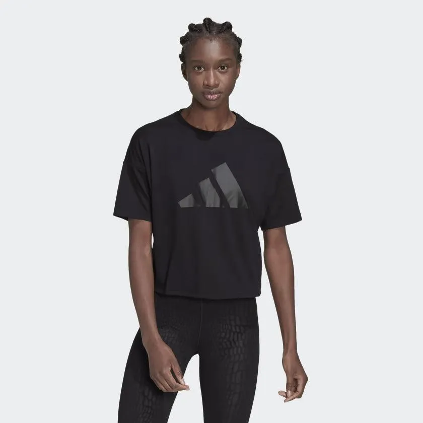 Adidas Train Icons 3 Bar Womens Tee