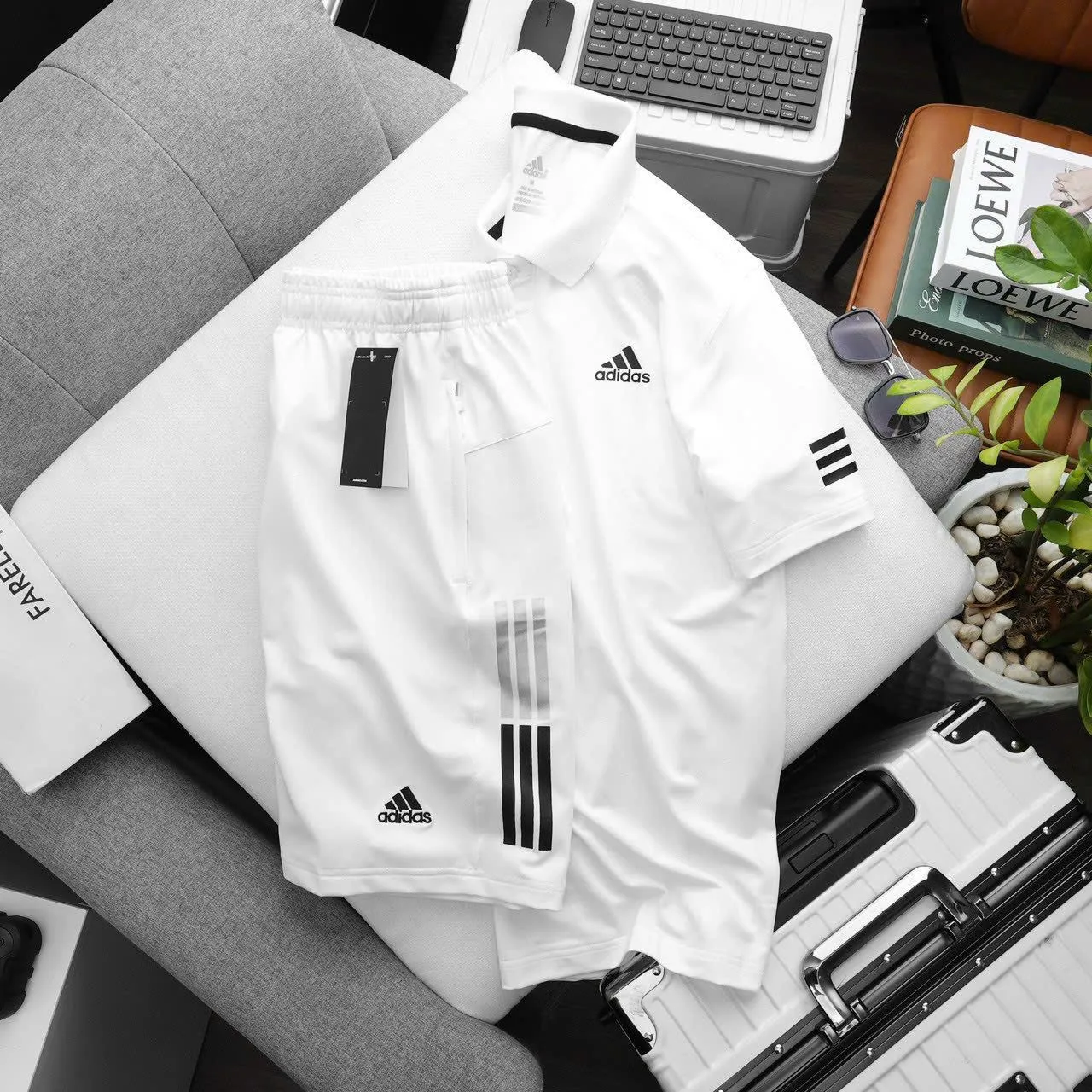 ADIDAS TRAINING SET (POLO TSHIRT AND SHORTS)