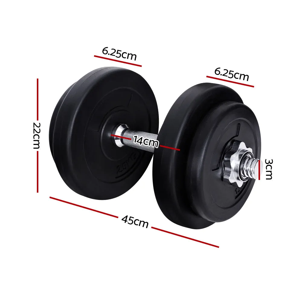 Adjustable 20kg Dumbbell Set, Non-Slip Handle, Everfit