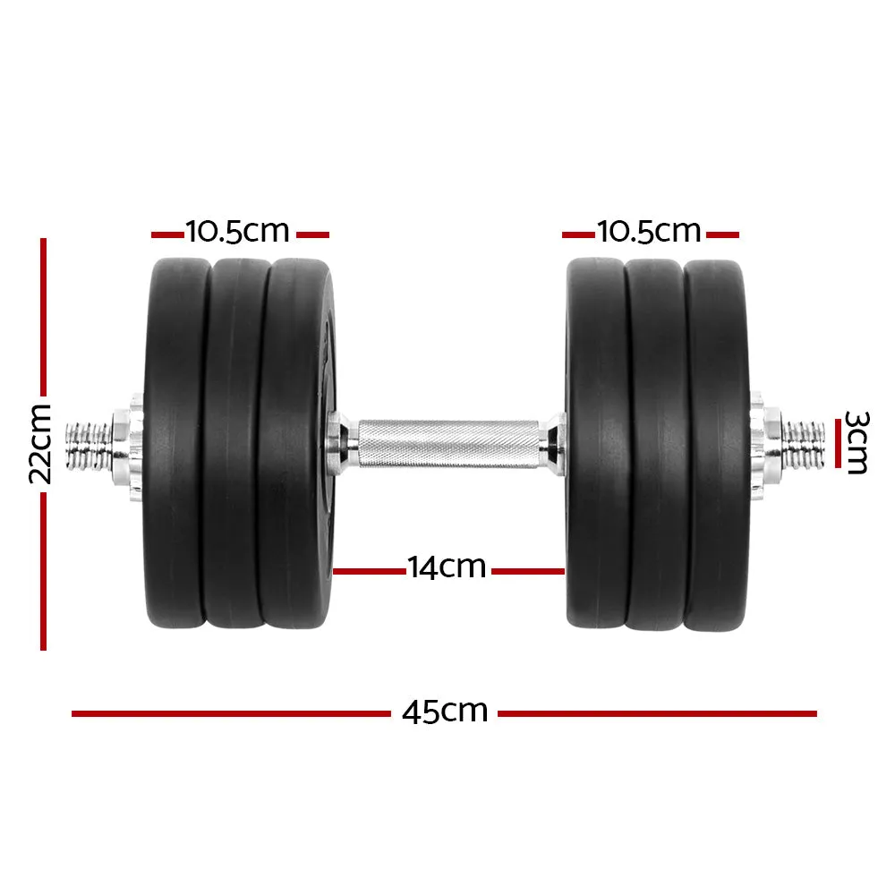 Adjustable 35kg Dumbbell Set, Non-Slip, 12 Plates - Everfit