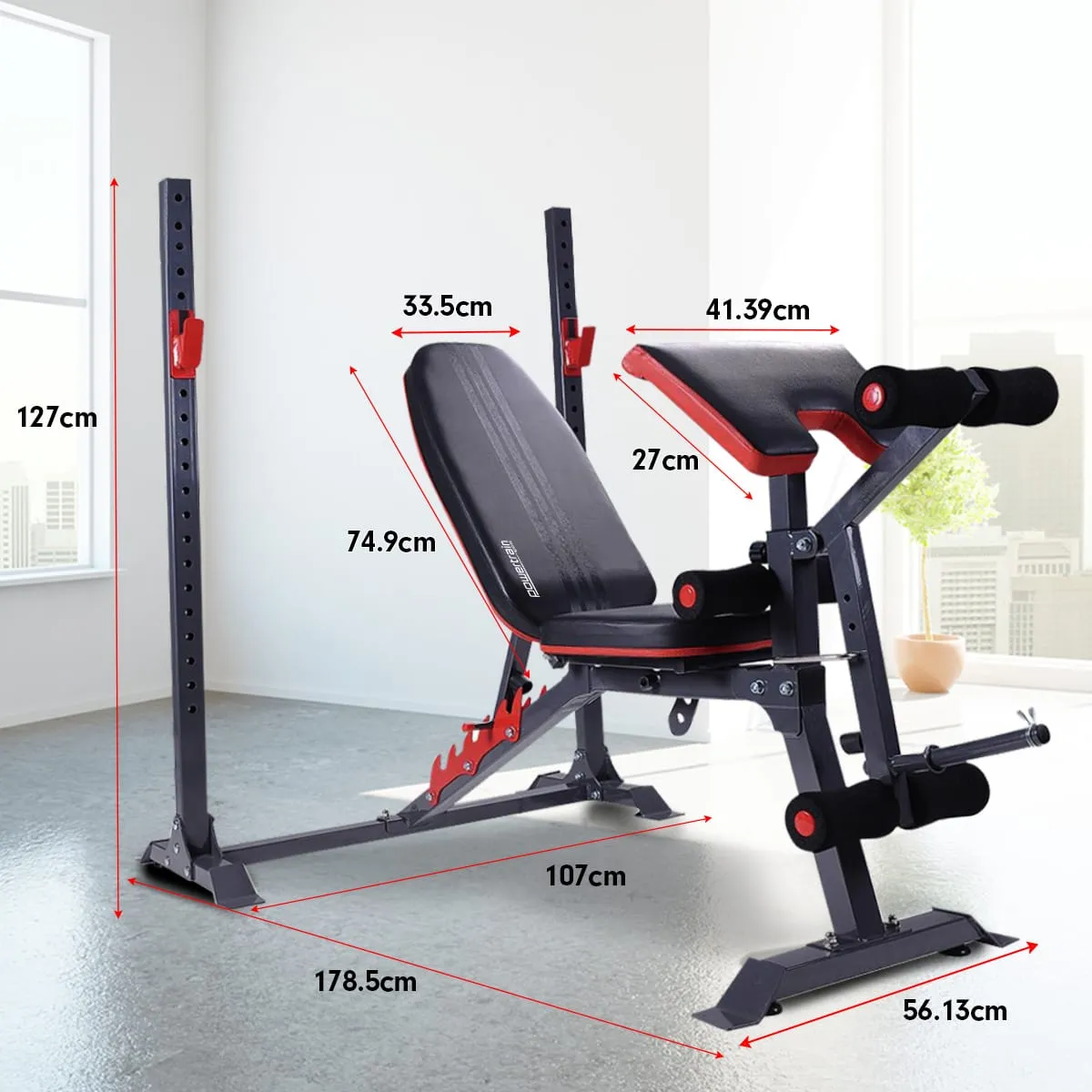 Adjustable Powder Coated Weight Bench with Curl Station