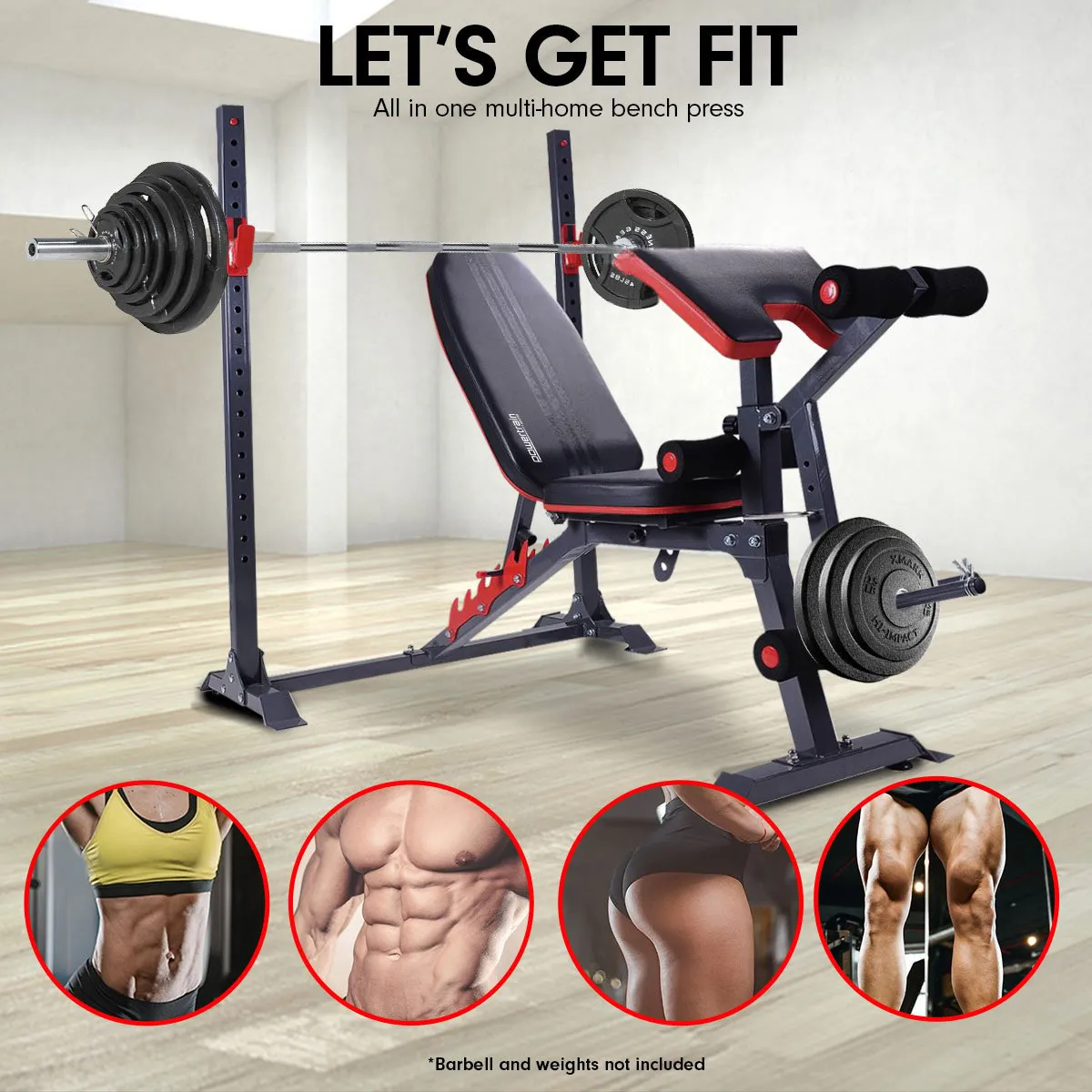 Adjustable Powder Coated Weight Bench with Curl Station