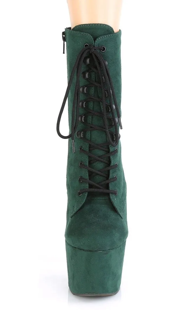 ADORE-1020FS Emerald Green Suede Ankle Boots