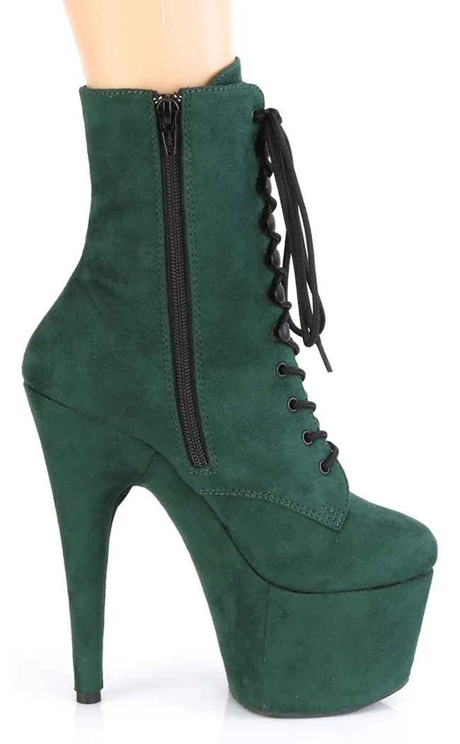 ADORE-1020FS Emerald Green Suede Ankle Boots