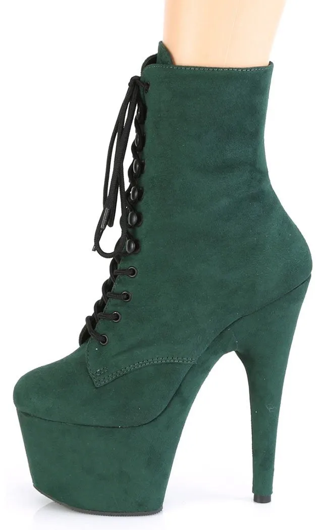 ADORE-1020FS Emerald Green Suede Ankle Boots