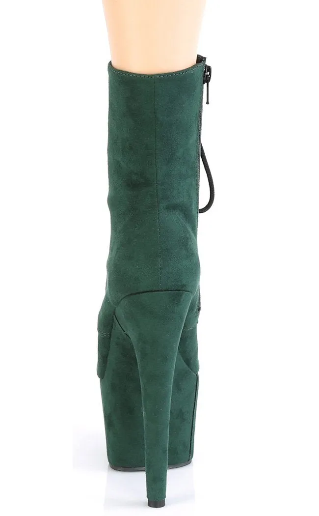 ADORE-1020FS Emerald Green Suede Ankle Boots