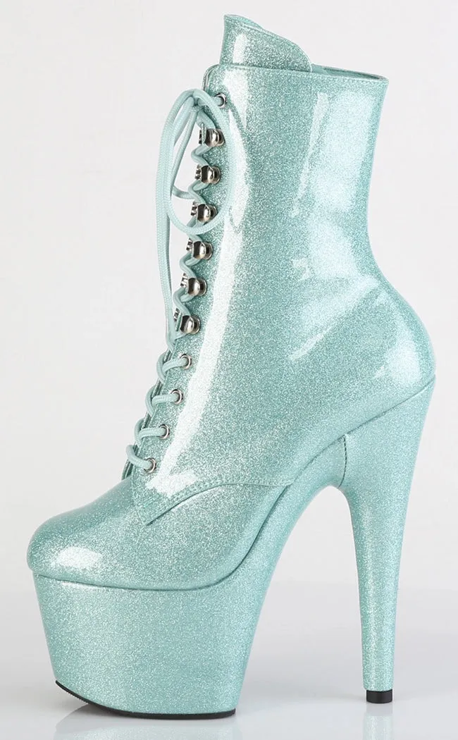 ADORE-1020GP Mint Glitter Ankle Boots