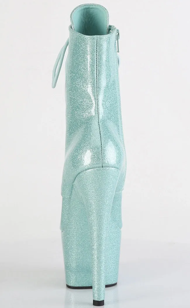 ADORE-1020GP Mint Glitter Ankle Boots