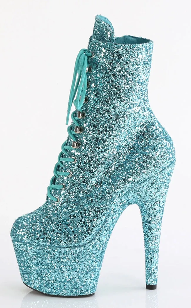 ADORE-1020GWR Turquoise Glitter Ankle Boots