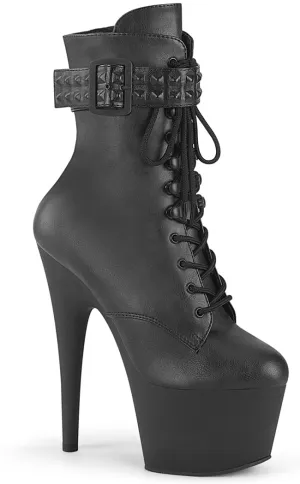 ADORE-1020STR Black Vegan Leather Boots