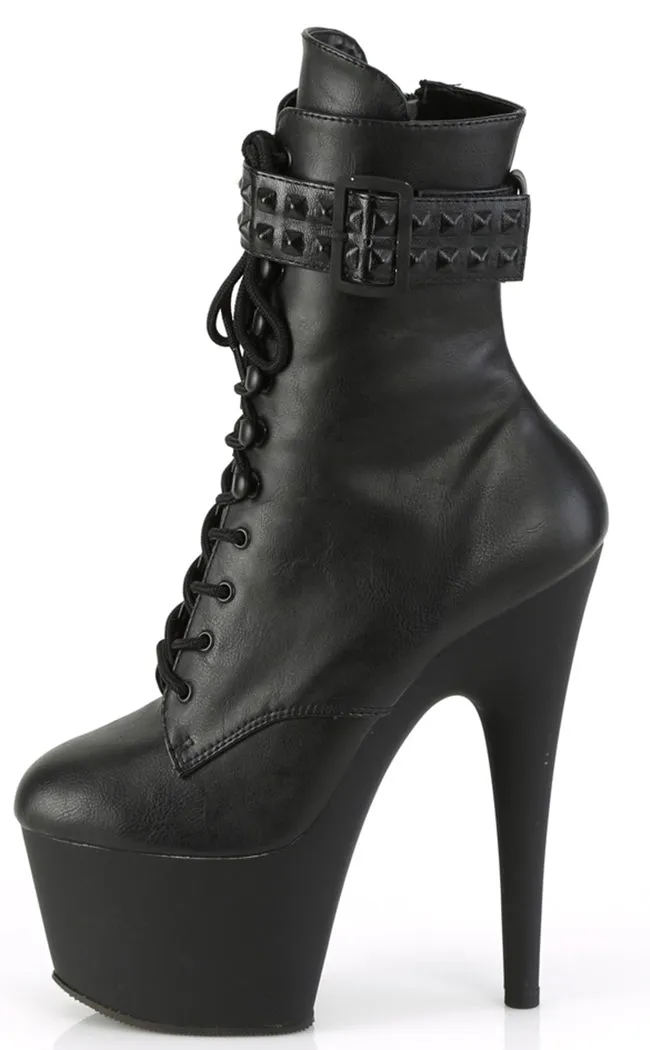 ADORE-1020STR Black Vegan Leather Boots