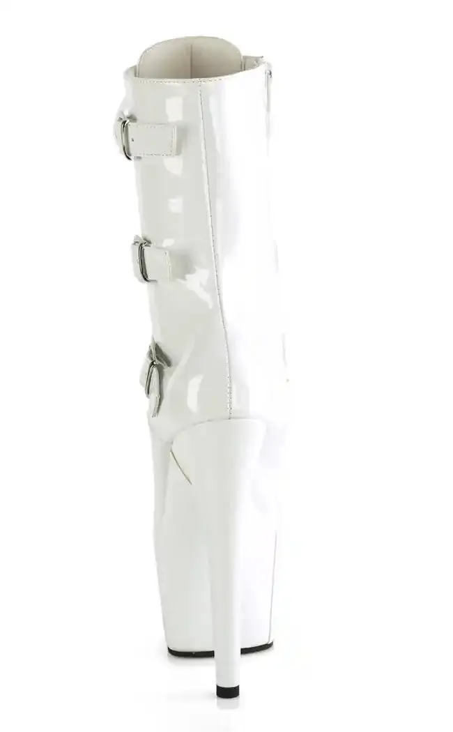 ADORE-1043 White Patent Ankle Boots