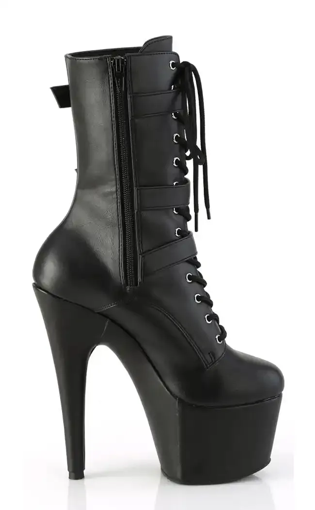 ADORE-1046 Black Vegan Leather Ankle Boots