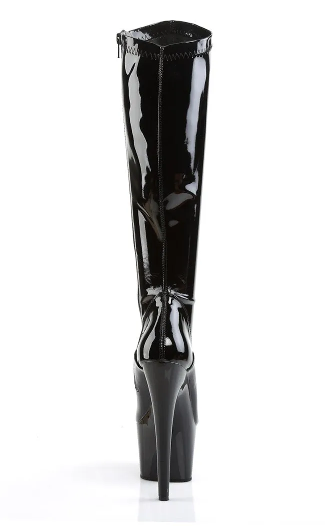 ADORE-2000 Black Patent Knee Boots