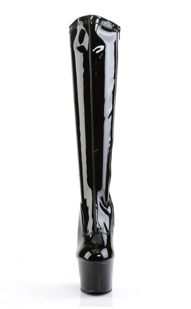 ADORE-2000 Black Patent Knee Boots