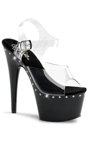 ADORE-708LS Clear & Black Platform Heels