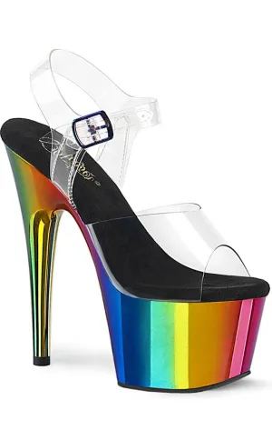 ADORE-708RC Clear & Rainbow Chrome Heels