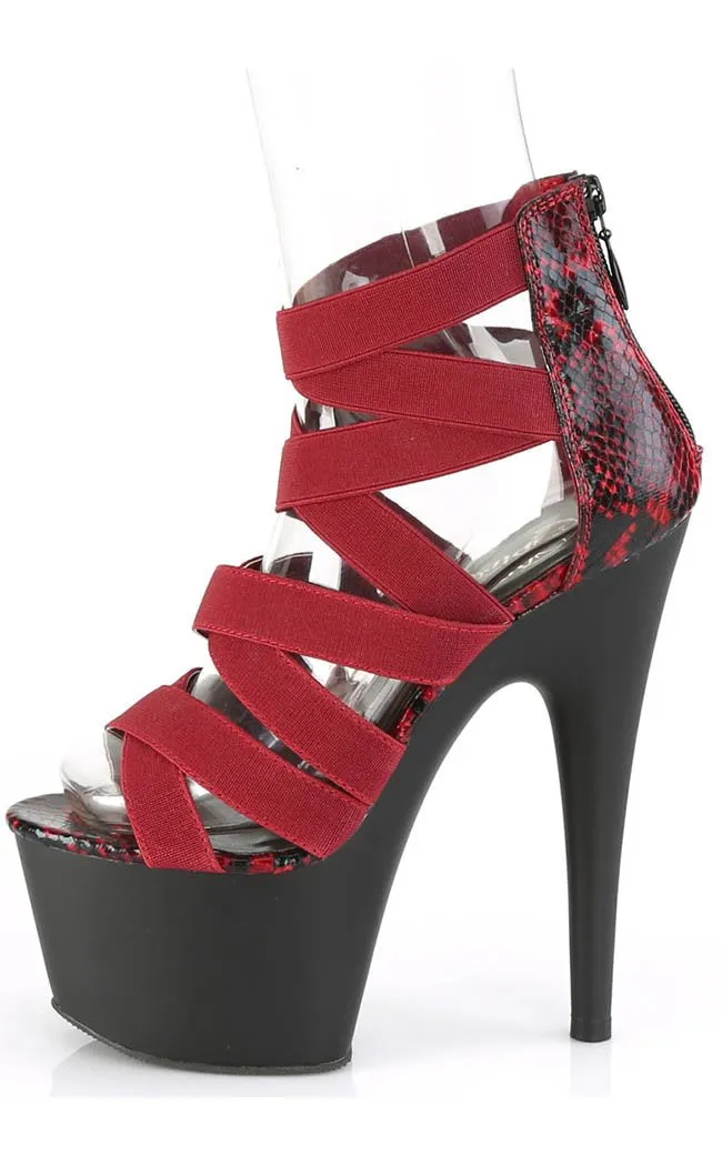 ADORE-748SP Wine Snake Print Heels