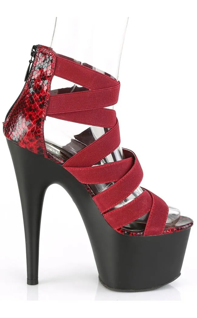 ADORE-748SP Wine Snake Print Heels