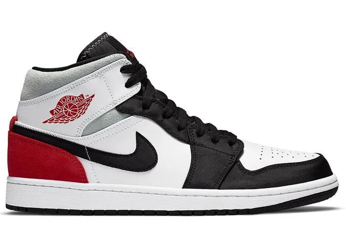 Air Jordan 1 Mid SE White Black Red Spruce (GS)