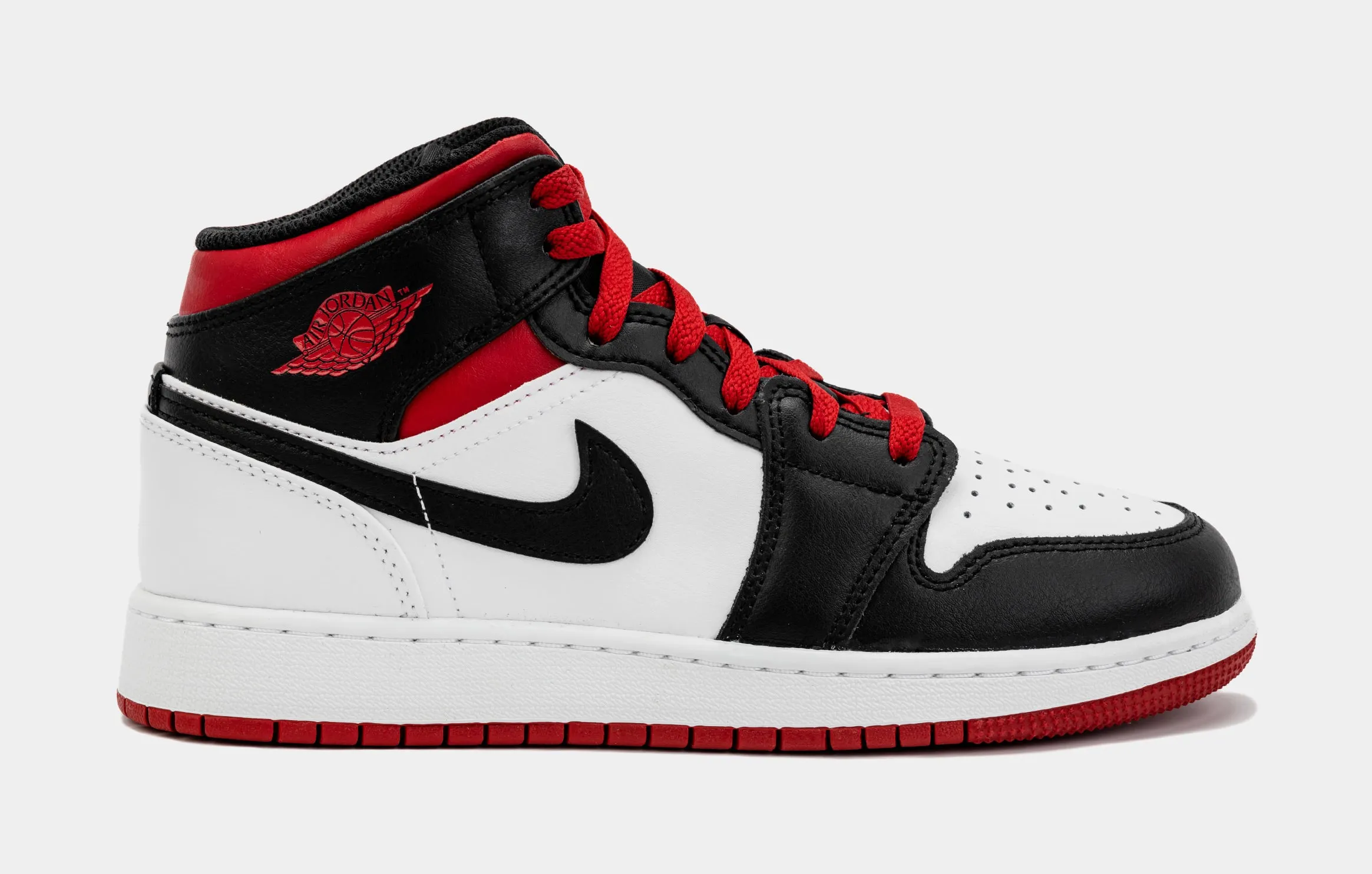 Air Jordan 1 Retro Mid Gym Red Grade School Lifestyle Shoes (Black/Red) Free Shipping