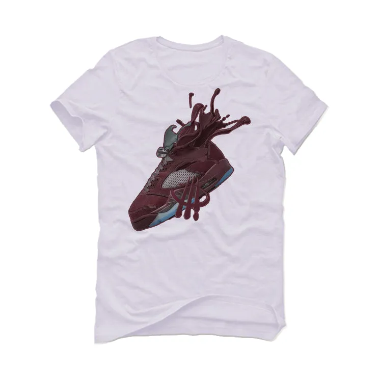 Air Jordan 5 “Burgundy” White T-Shirt (SPLASH 5)