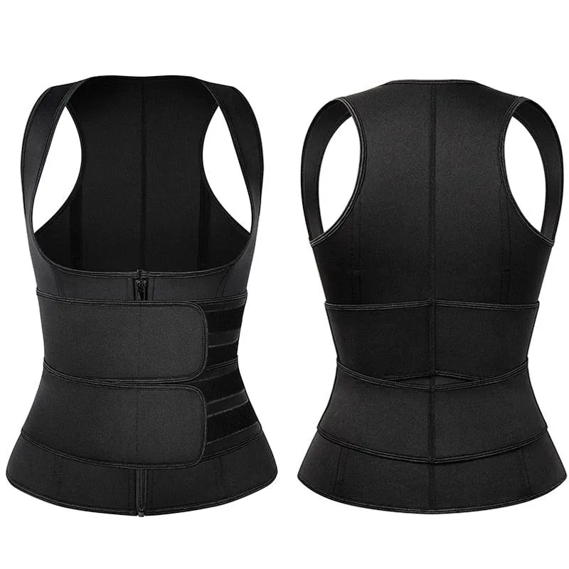 Amazing Waist Trainer Body Shaper for Women - Plus Size 2 Straps Steel Bones Workout - Sauna Trimmer Neoprene Slimming Exercise Corset Tops (FH)(FHW1)(1U31)(1U24)