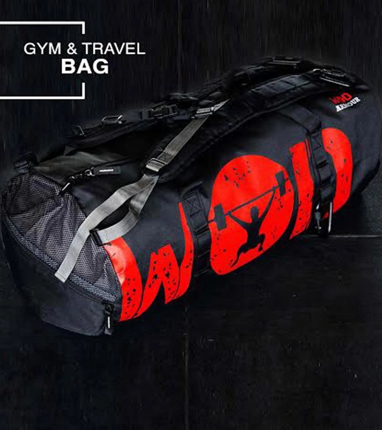 Armour Gym and Travel Bag with carabiner