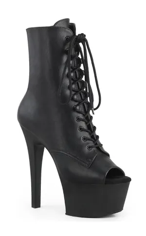 ASPIRE-1021 Black Vegan Leather Ankle Boots