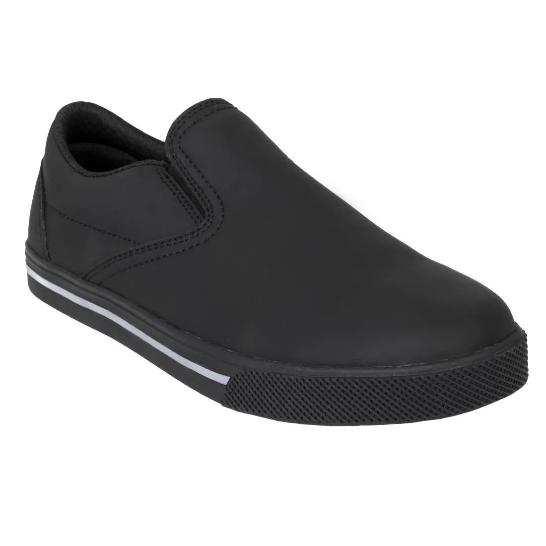 BA062-43 Slipbuster Recycled Microfibre Slip-on Shoe Matte Black 43