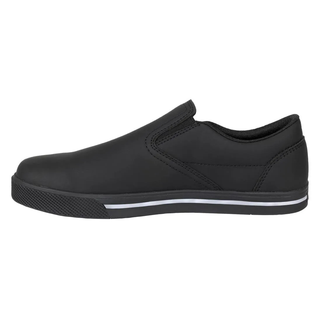 BA062-43 Slipbuster Recycled Microfibre Slip-on Shoe Matte Black 43