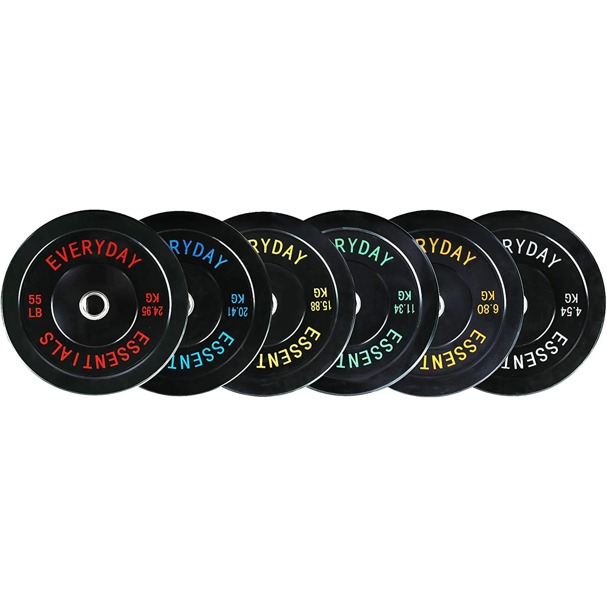 BalanceFrom Fitness 210 Pound Olympic Bumper Strength Training Weight Plate Set