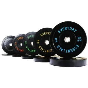 BalanceFrom Fitness 260 Pound Olympic Bumper Strength Training Weight Plate Set