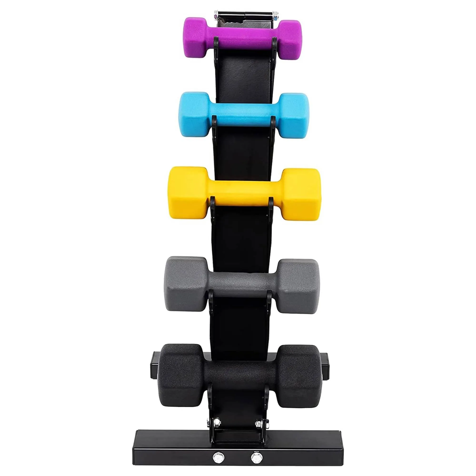 BalanceFrom Fitness 76 Pound Neoprene Coated Dumbbell Set with Stand, Multicolor