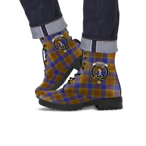 Balfour Tartan Leather Boots with Family Crest